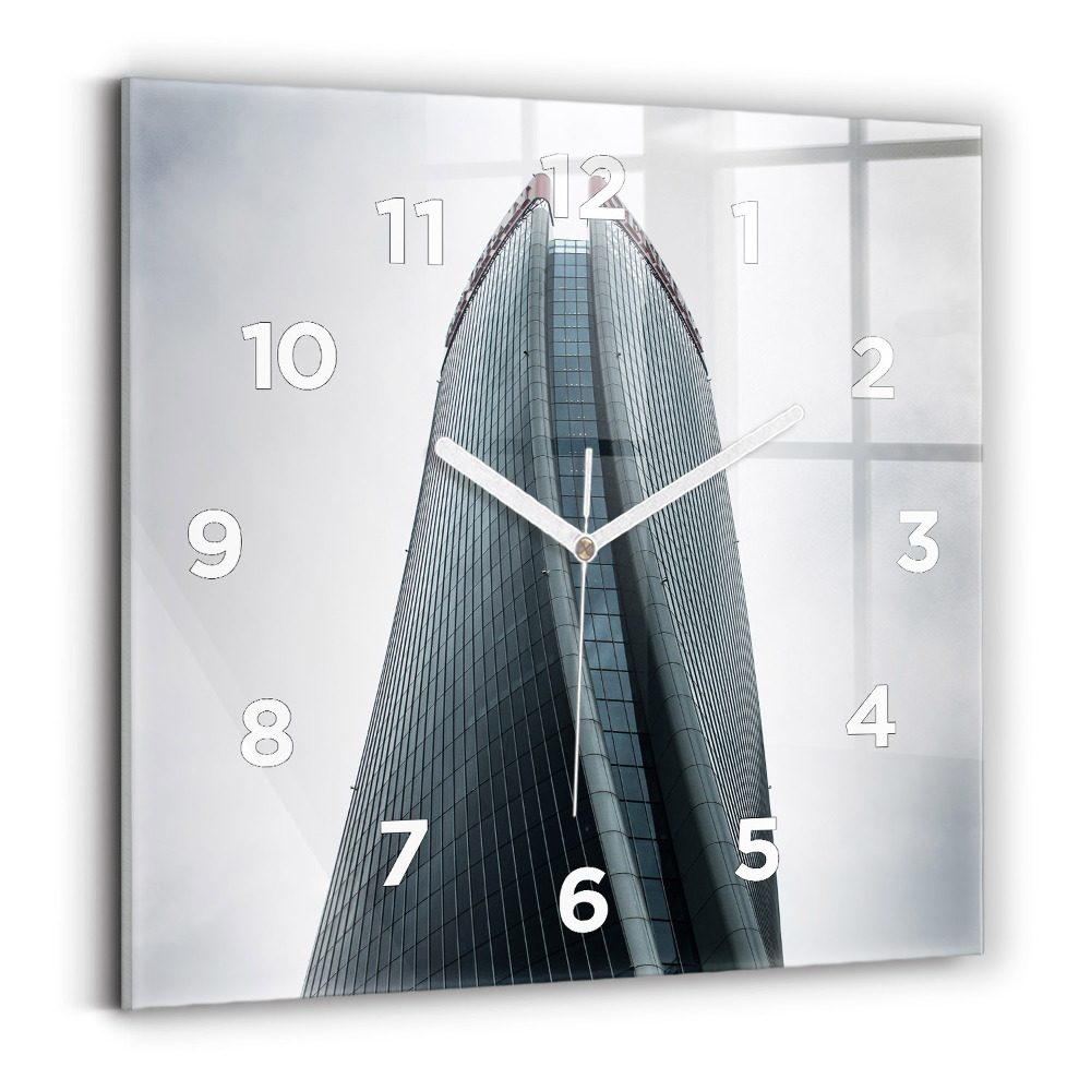 Pendule carrée en verre Gratte-ciel de Milan