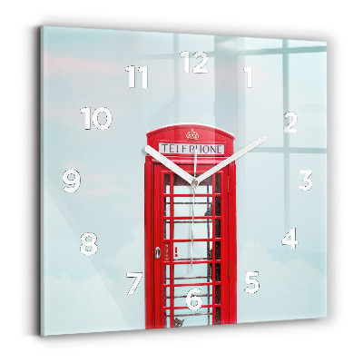 Horloge carrée en verre Cabine téléphonique