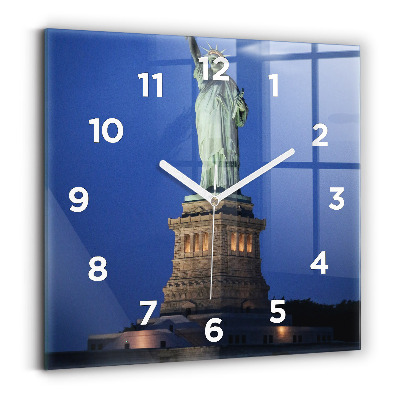 Pendule carrée en verre Statue de la Liberté à New York