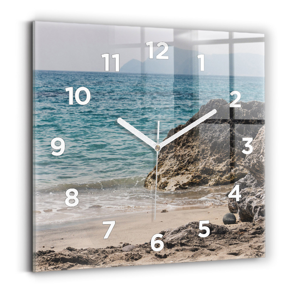 Horloge murale carrée Vue de la mer Méditerranée