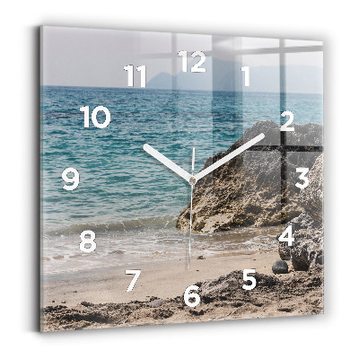 Horloge murale carrée Vue de la mer Méditerranée