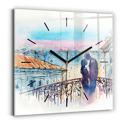 Horloge murale carrée Personnes sur aquarelle