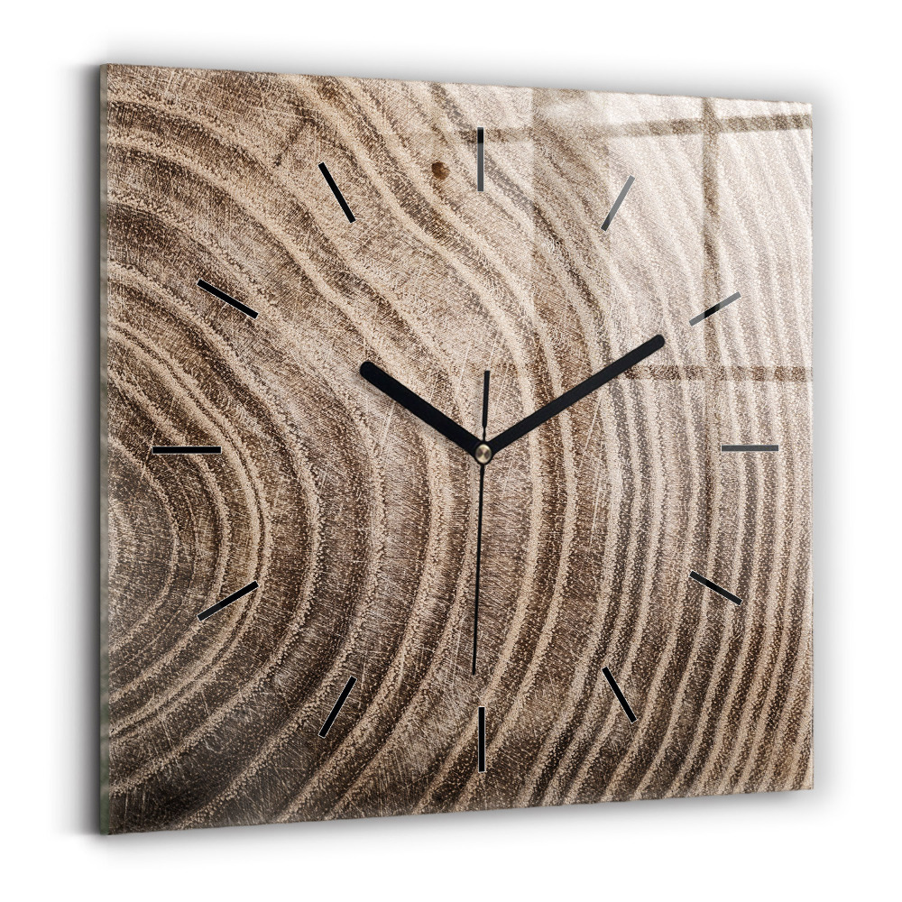 Horloge murale carrée Tronc d'arbre