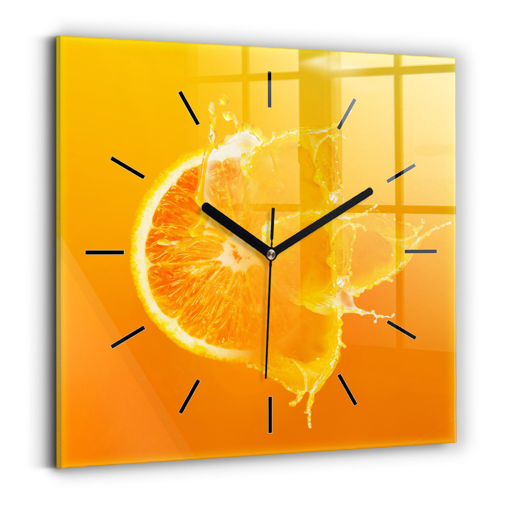 Horloge murale carrée Orange