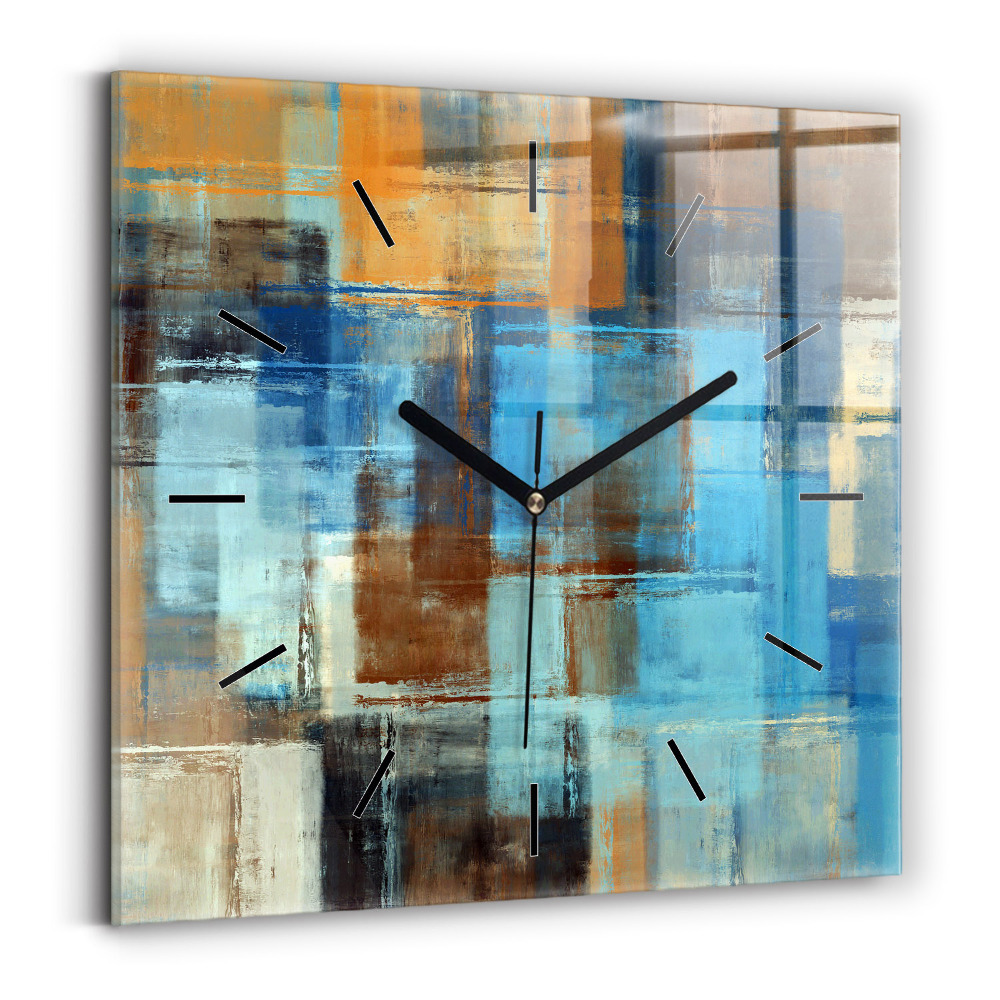 Horloge carrée en verre Fond coloré - abstrait