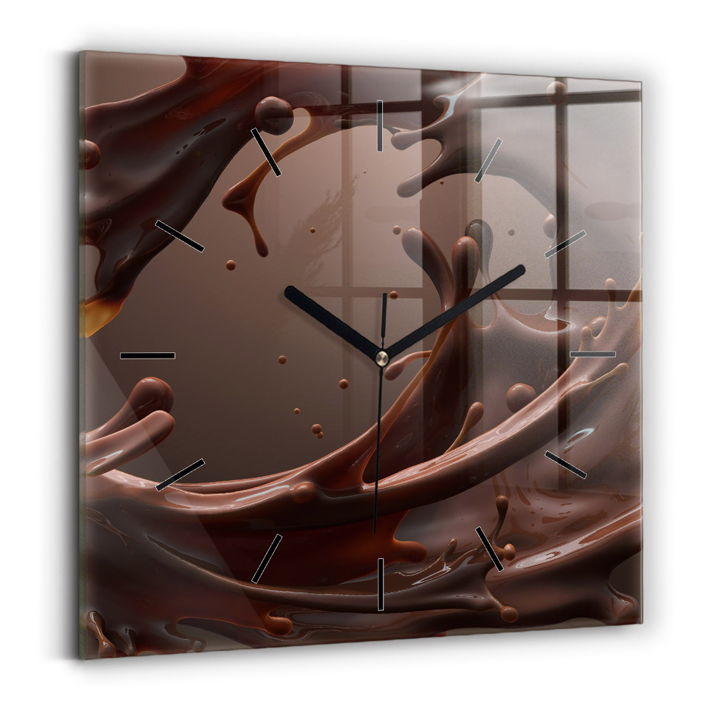 Pendule carrée en verre Vagues de cacao