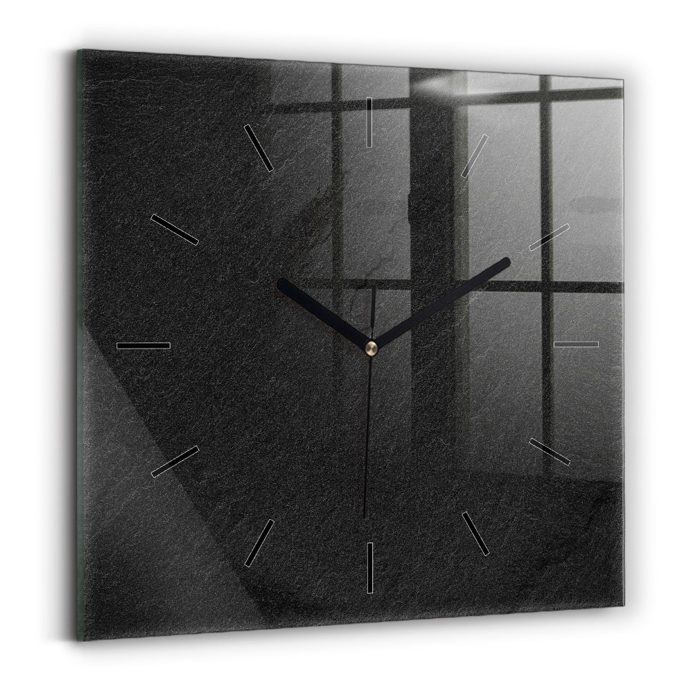 Horloge carrée en verre Rocher sombre