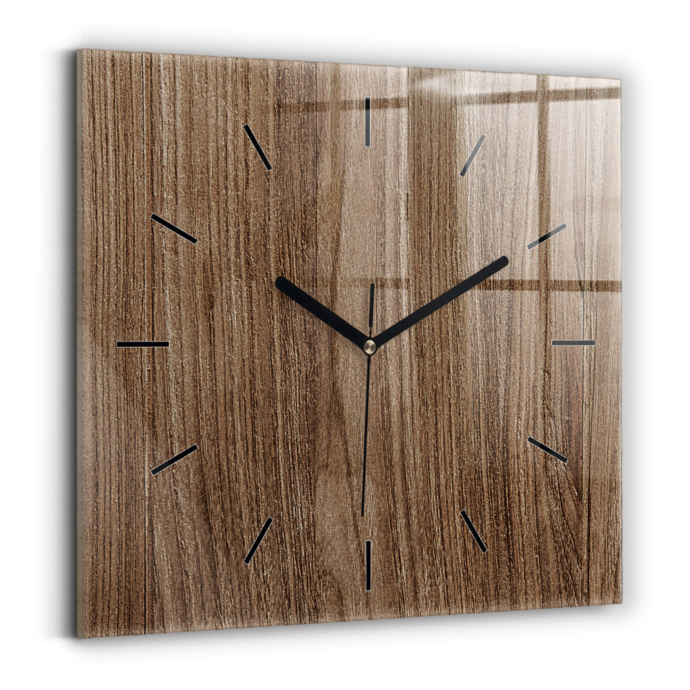 Horloge murale carrée Bois foncé