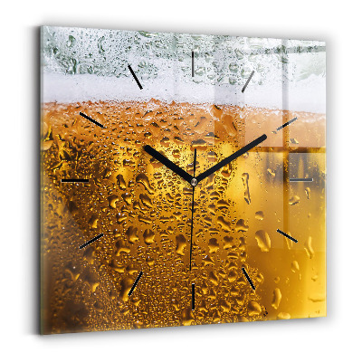 Horloge carrée en verre Chope de bière