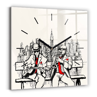 Horloge carrée en verre Jazz à New York