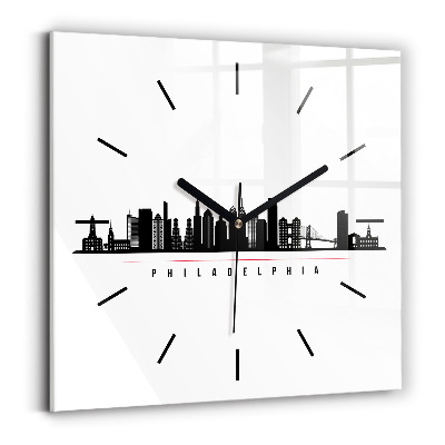 Horloge carrée en verre Illustration Philadelphie