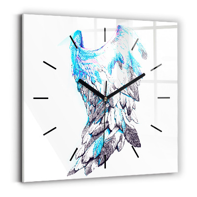 Horloge carrée en verre Imitation d'ailes d'oiseaux