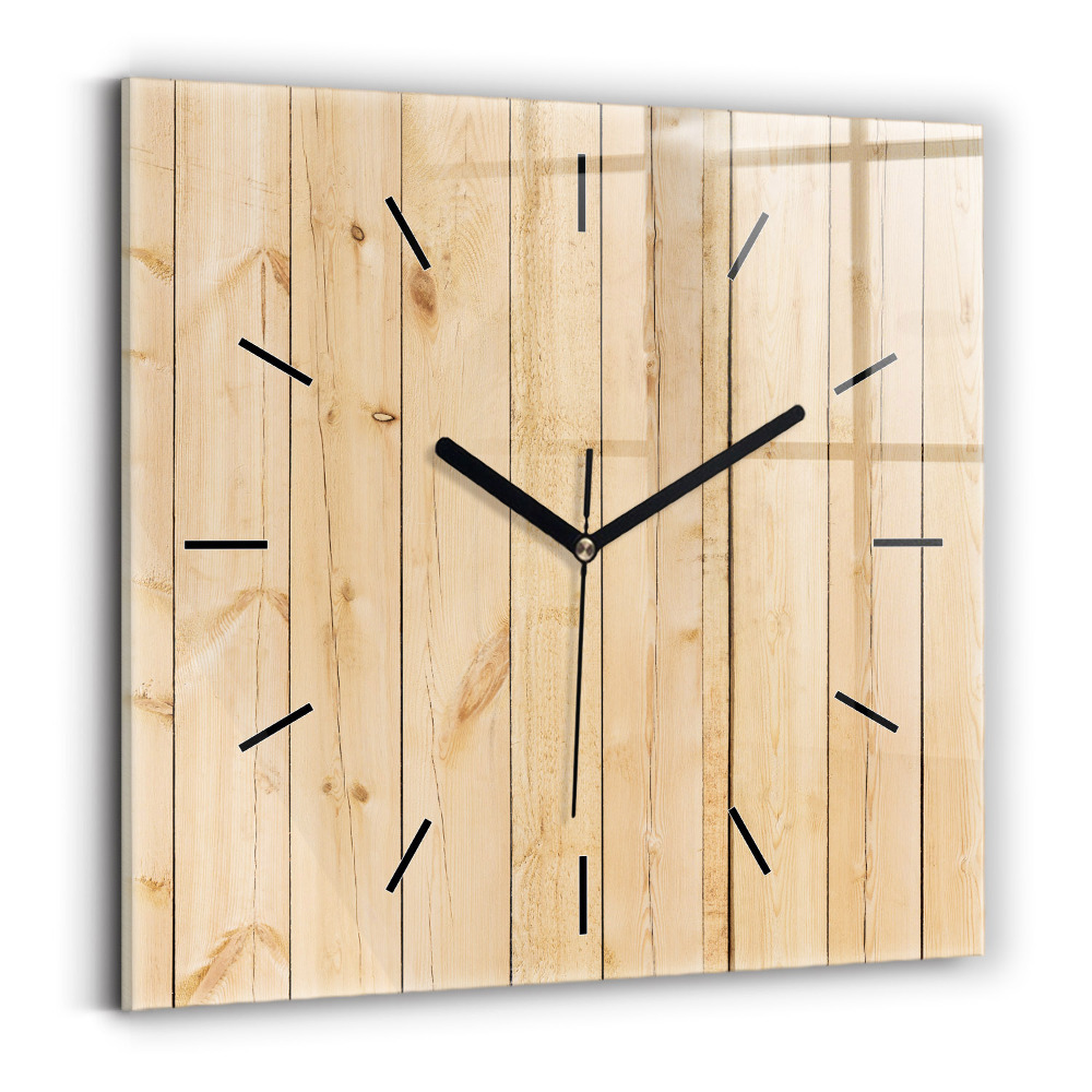 Horloge murale carrée Planches de bois