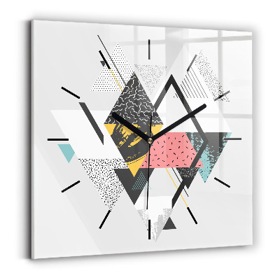 Horloge carrée en verre Motif géométrique