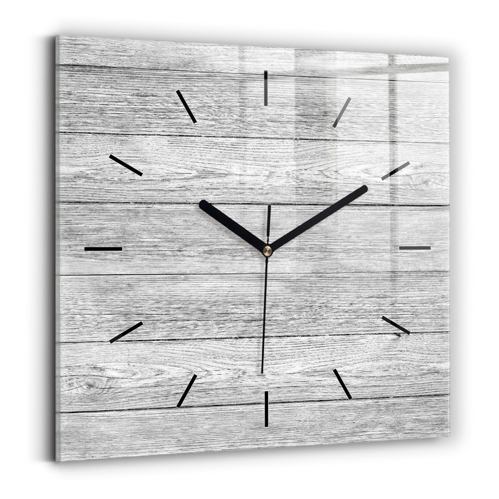Horloge carrée en verre Panneaux en bois