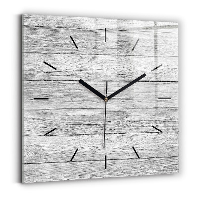 Horloge carrée en verre Panneaux en bois
