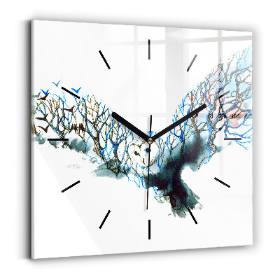 Horloge murale carrée La liberté et la nature des oiseaux