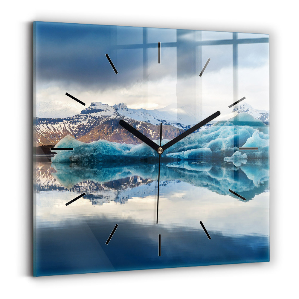 Horloge murale carrée Lac Jokulsarlon Islande