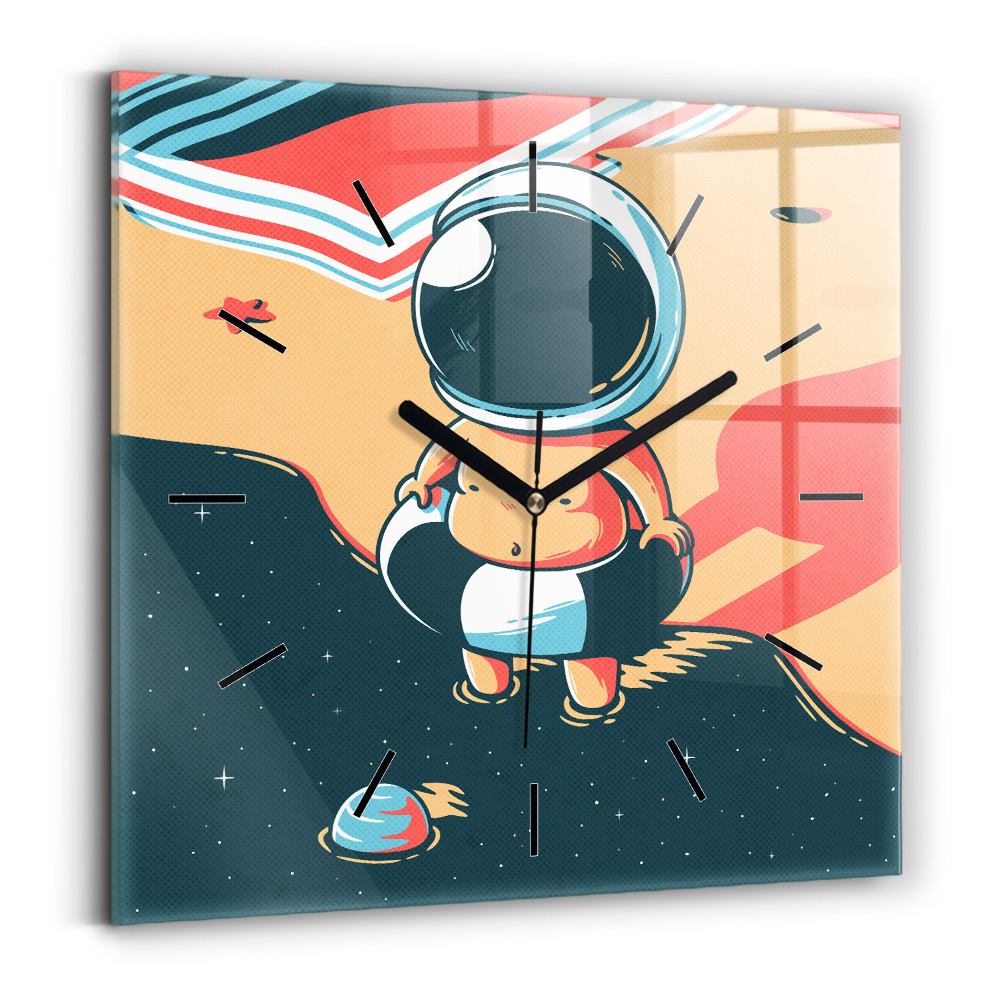 Horloge carrée en verre Imagination d'un enfant