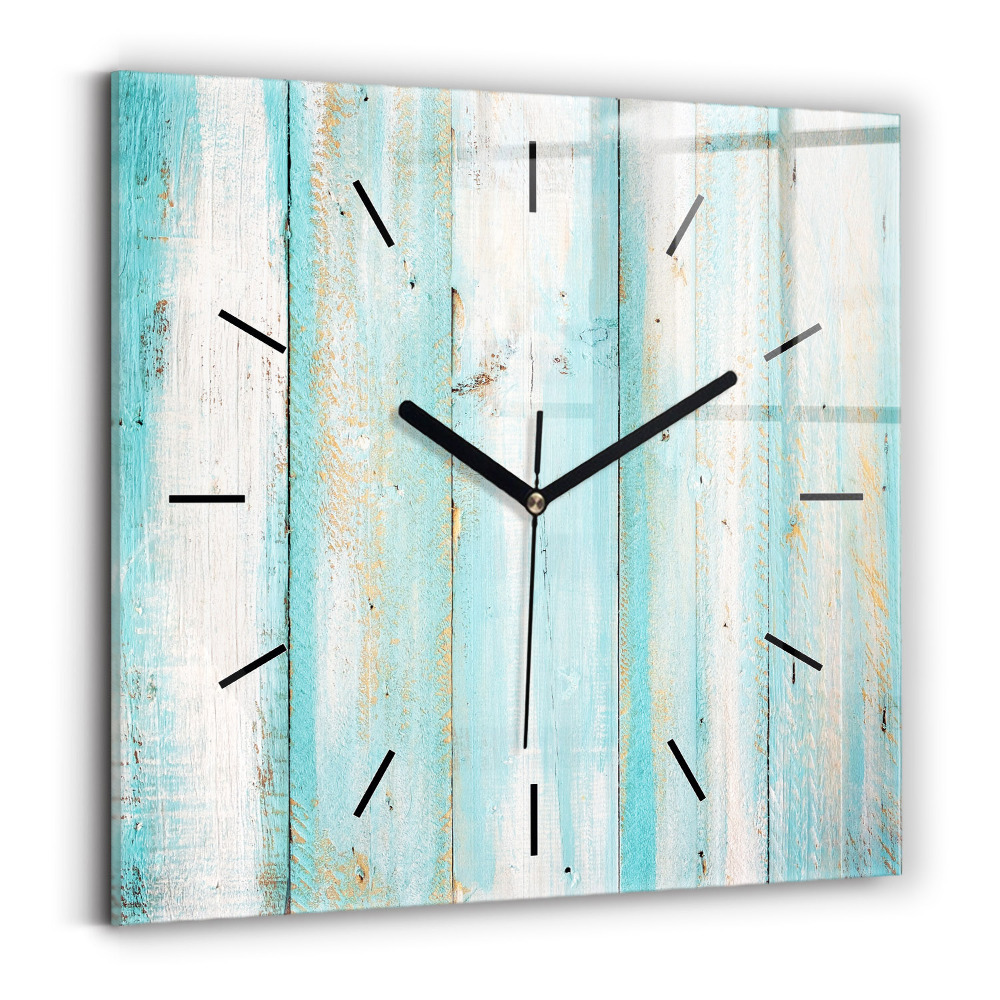 Horloge murale carrée Planches bleues