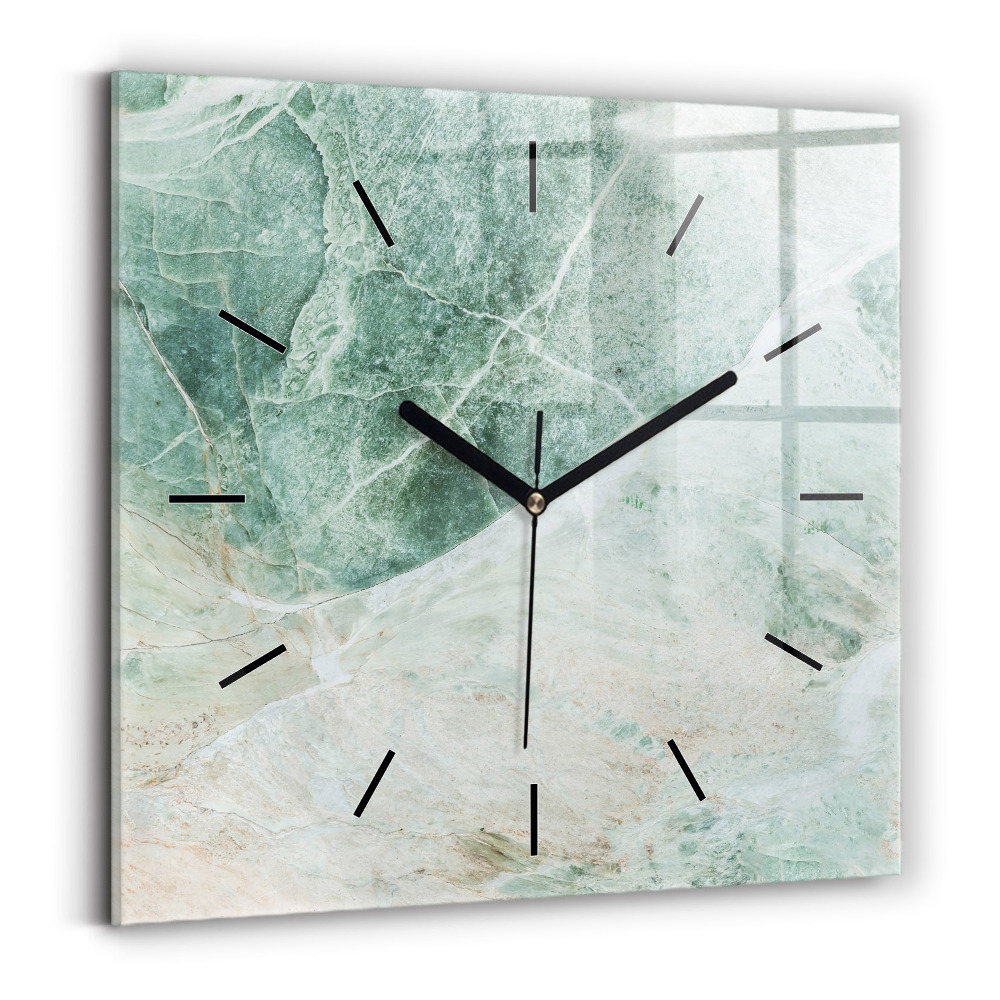 Horloge carrée en verre Texture de pierre marbrée