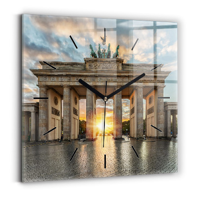 Pendule carrée en verre Porte de Brandebourg à Berlin