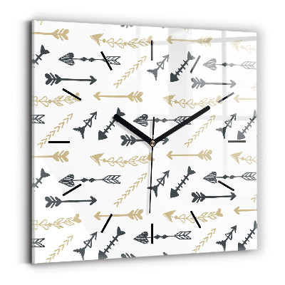 Horloge carrée en verre Motif géométrique de hipster