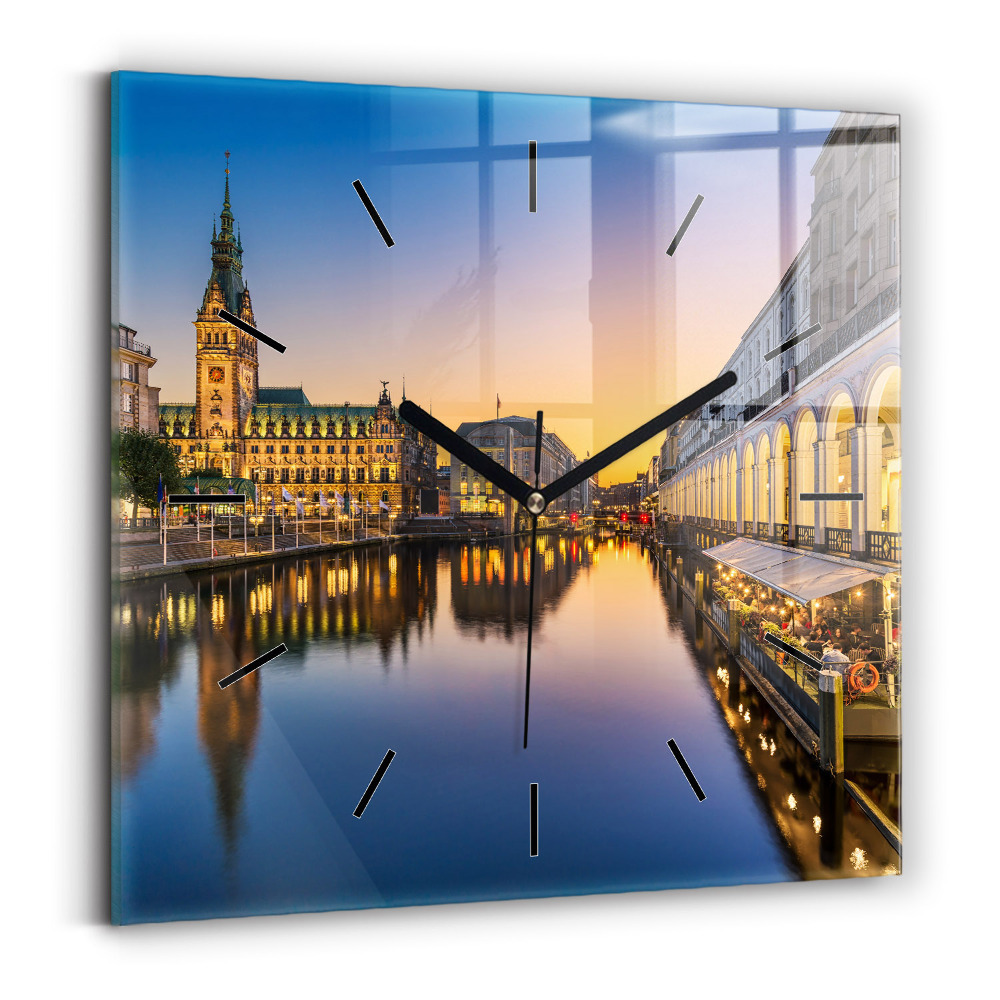 Horloge murale carrée Hôtel de ville de Hambourg