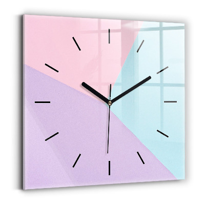 Horloge carrée en verre Motif pastel