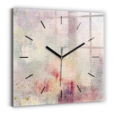 Horloge carrée en verre Abstraction peinte