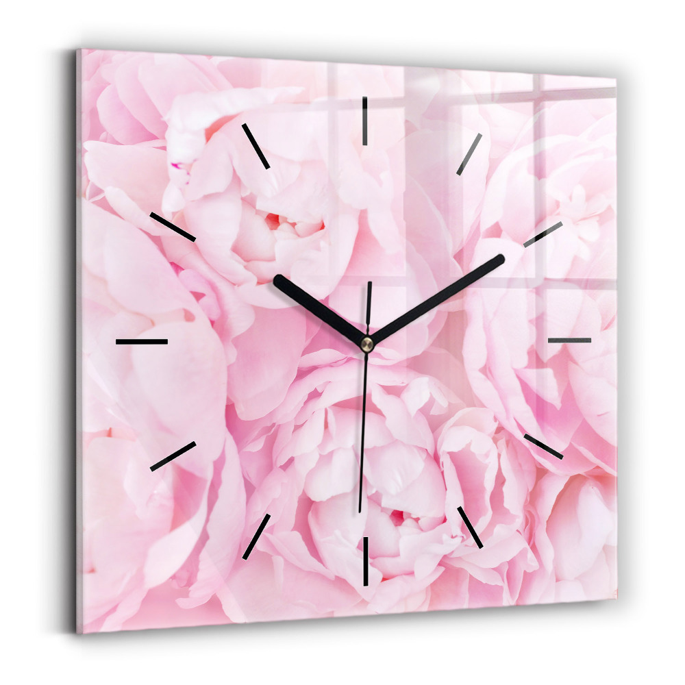Horloge carrée en verre Fleurs en fleurs