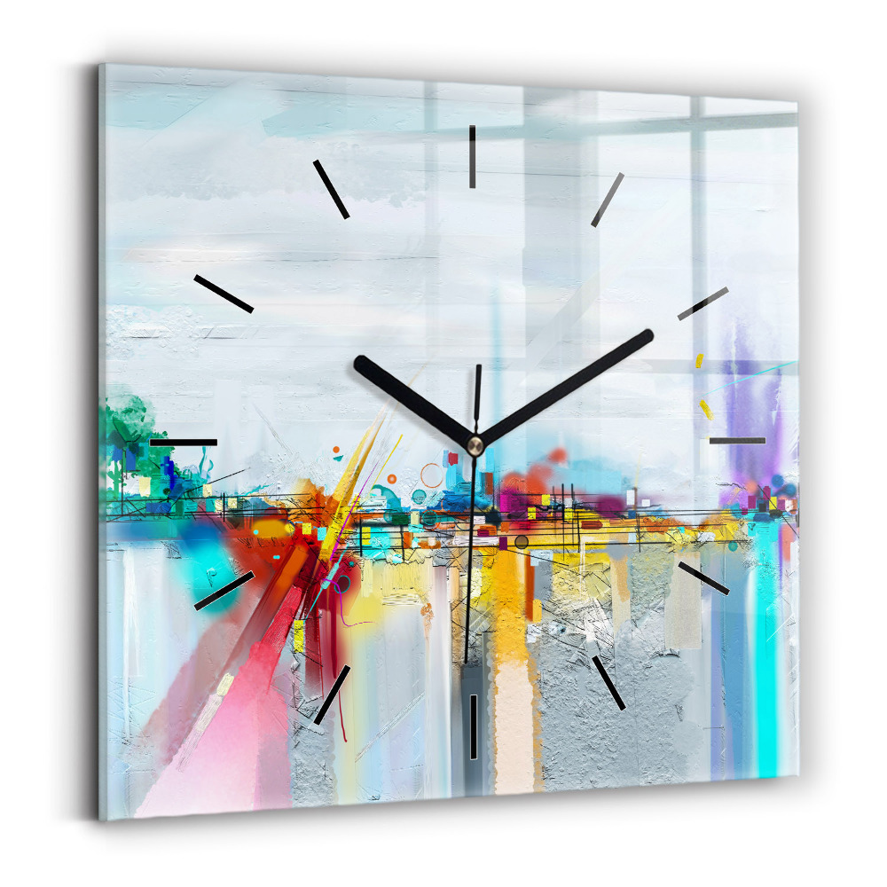Horloge murale carrée Paysage abstrait à l'huile