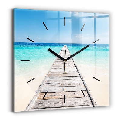 Horloge murale carrée Île tropicale