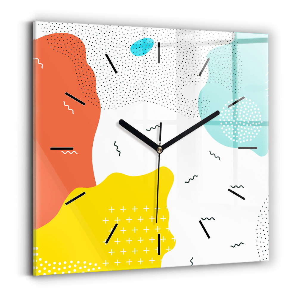 Pendule carrée en verre POP abstrait