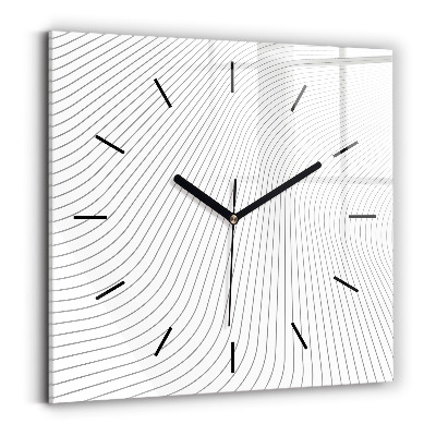 Pendule carrée en verre Lignes abstraites