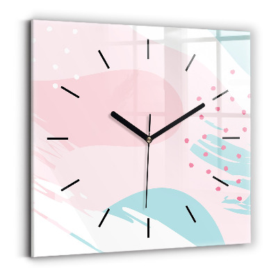Horloge murale carrée Abstraction pastel