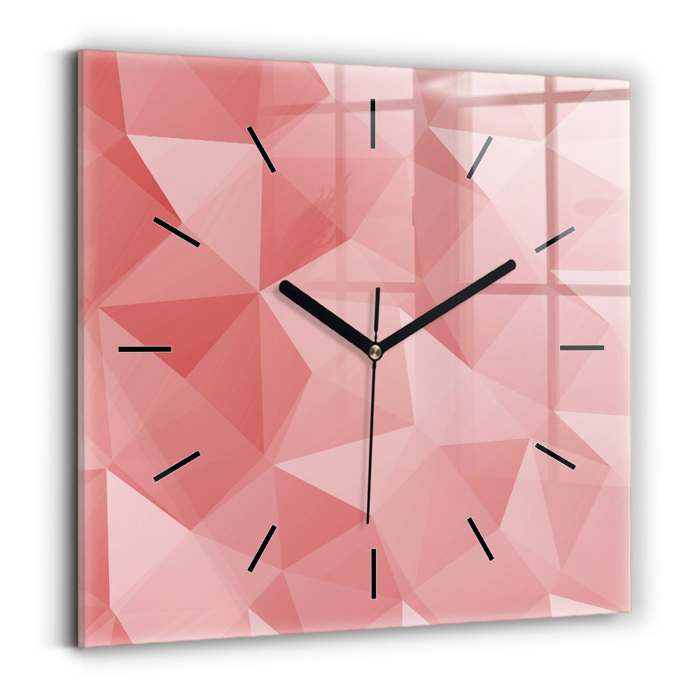 Horloge carrée en verre Triangles abstrait