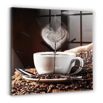 Pendule carrée en verre Coupe de café