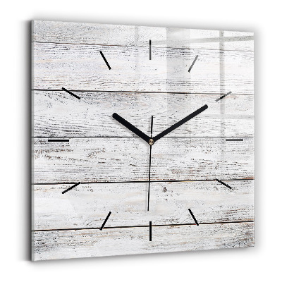 Horloge carrée en verre Planches peintes