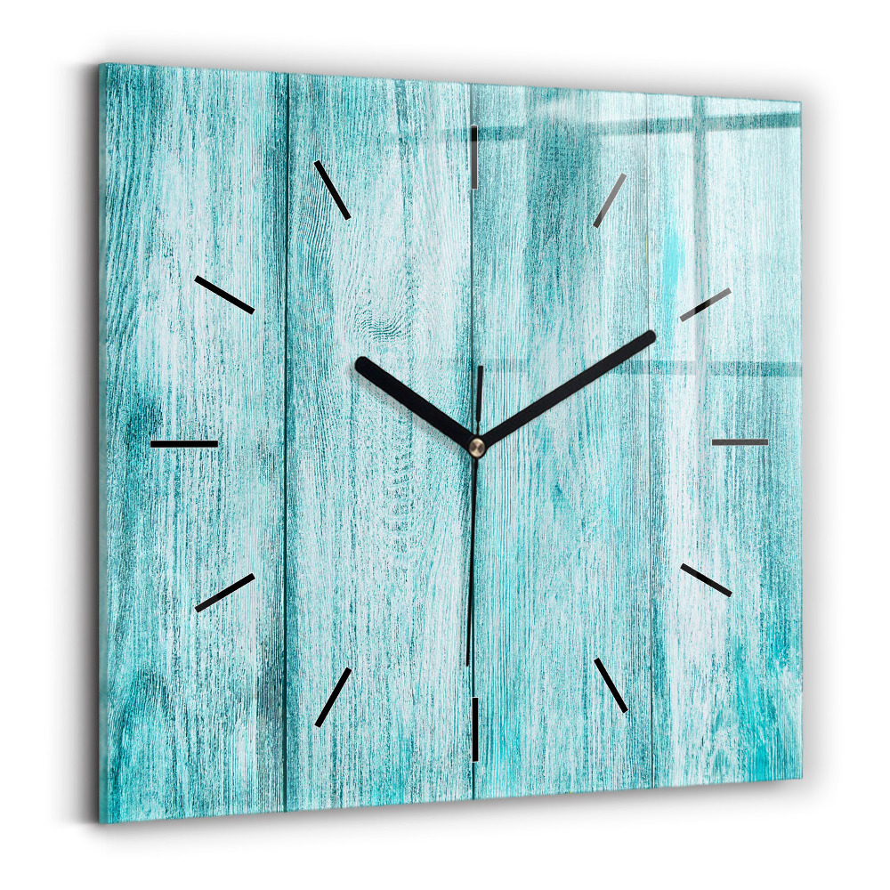 Horloge murale carrée Vieux bois bleu