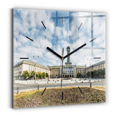 Horloge carrée en verre Panorama d'Ostrava