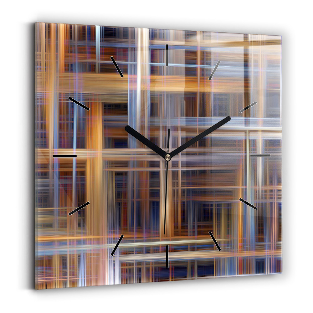 Horloge carrée en verre Abstraction géométrique