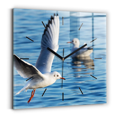 Pendule carrée en verre Mouettes à Gdynia