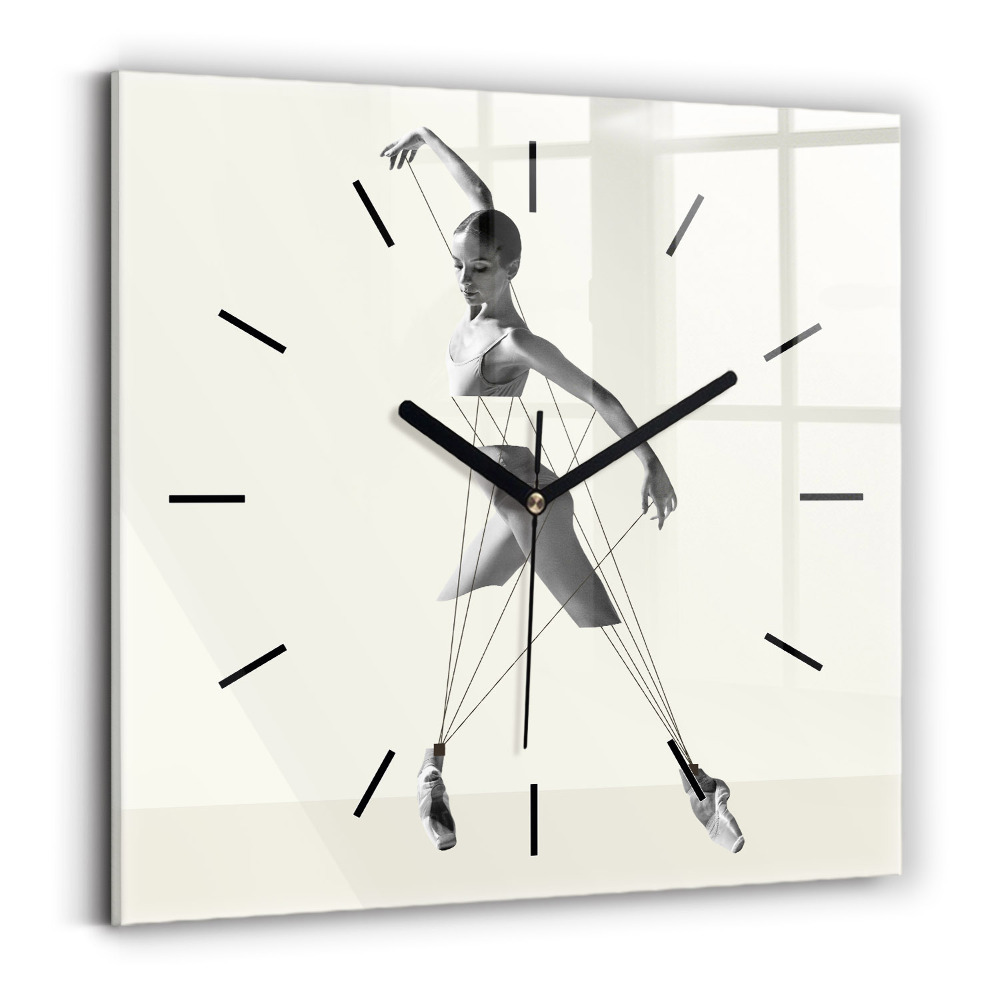 Horloge carrée en verre Danseuse abstraite