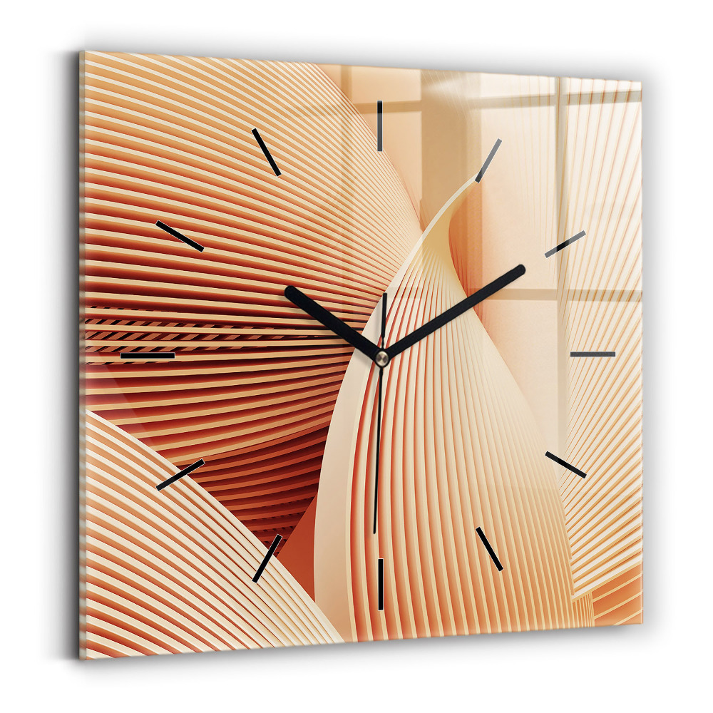 Horloge murale carrée Motif abstrait de vagues