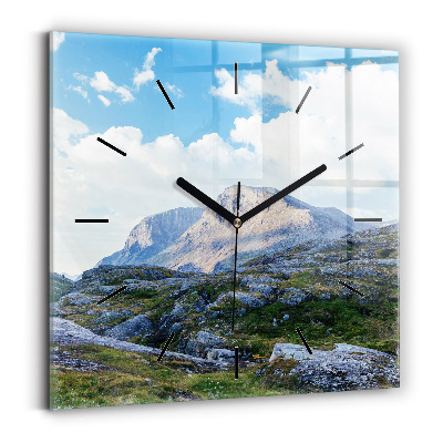 Horloge carrée en verre Paysage rocheux