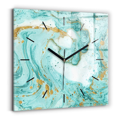Horloge carrée en verre Texture de marbre
