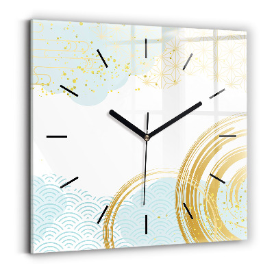Horloge carrée en verre Motif décoratif