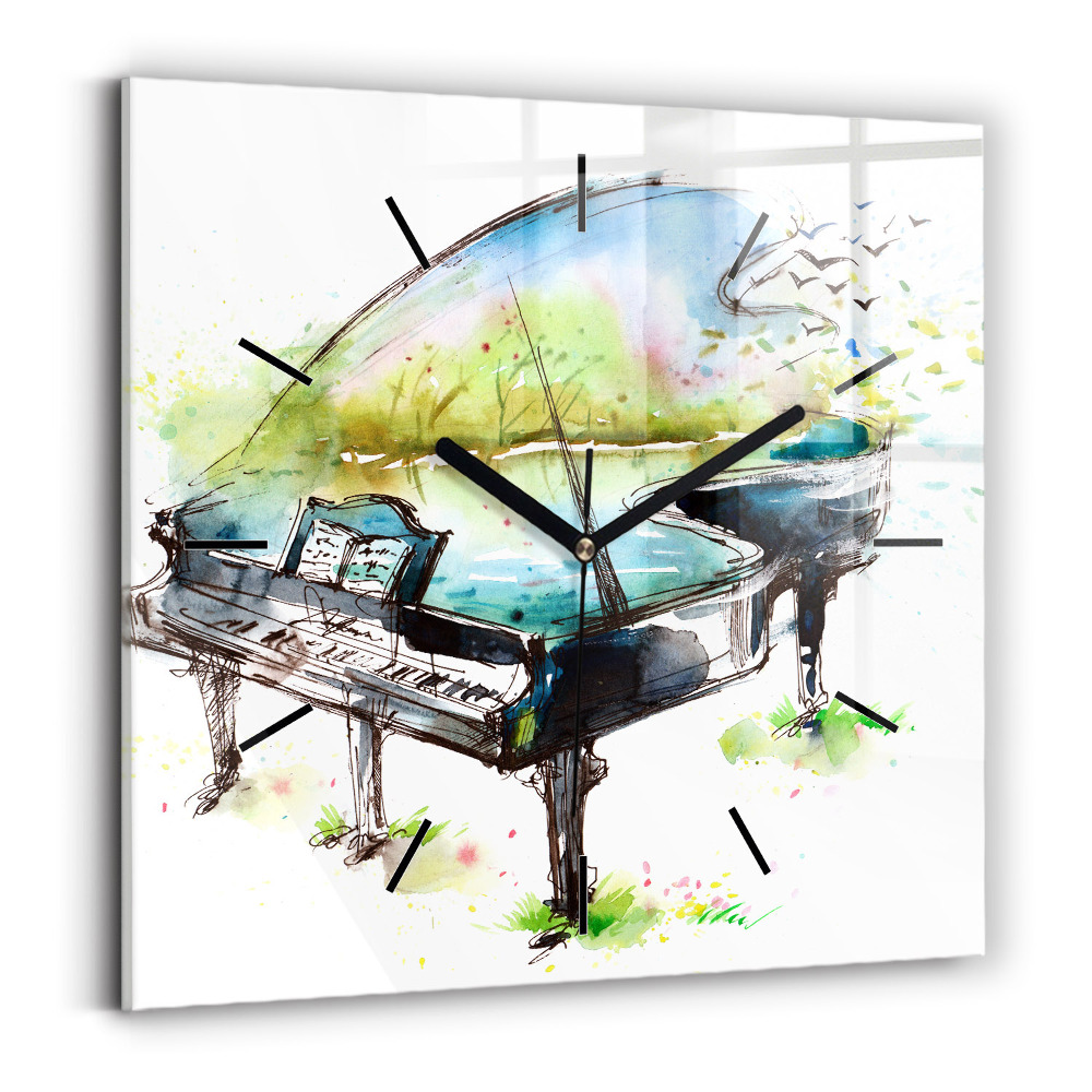 Horloge carrée en verre Illustration des 4 saisons