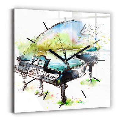 Horloge carrée en verre Illustration des 4 saisons